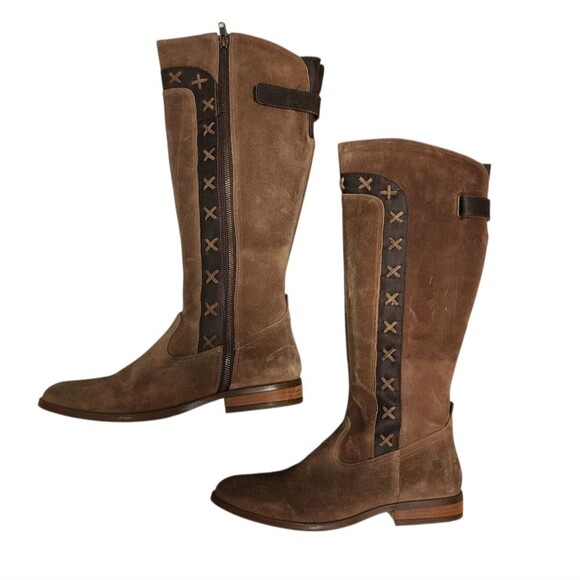 Born Boots Women Sz 11M Albi Brown Suede Leather Tall Riding Equestrian Western - Picture 4 of 15